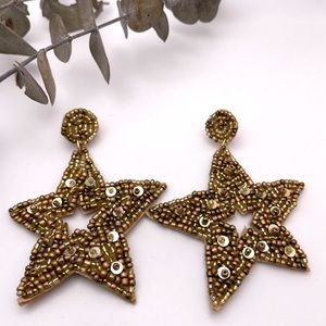 Gold Star beaded earrings